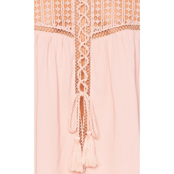 Lace-up Sheer Blouse in Blush - Picture 4 of 4